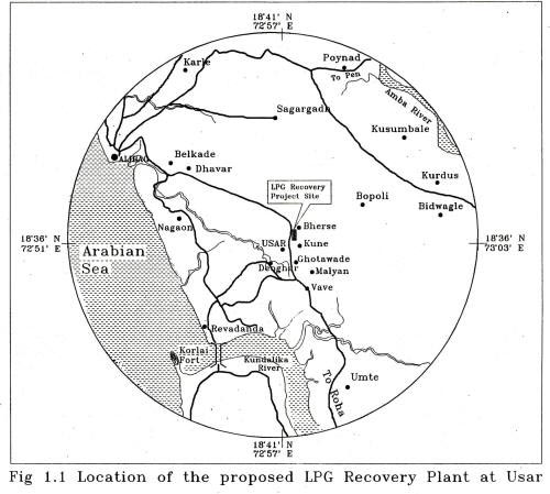 Location of the proposed LPG Recovery Plant at Usar