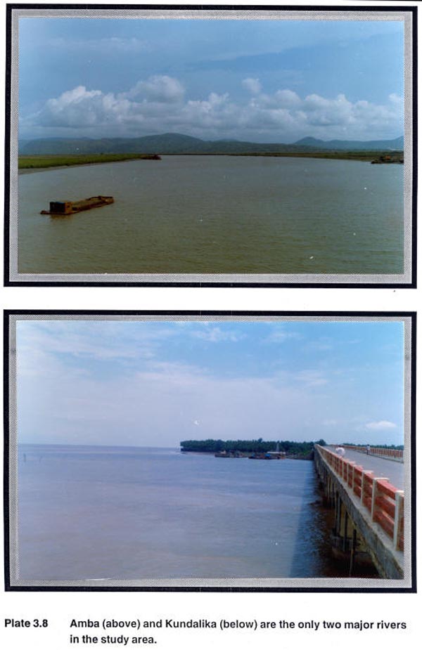 Amba (above) and Kundalika (below) are the only two major rivers in the study area