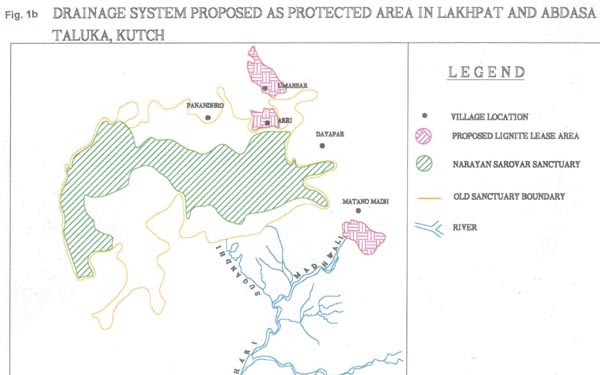Drainage system proposed as protected area in Lakhpat and Abdasa Taloka, Kutch