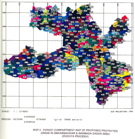 Compartment map of the proposed protected areas