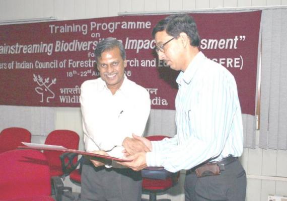 Training course on "Mainstreaming Biodiversity in Impact Assessment" for the officers of ICFRE (18th – 22nd August, 2008)