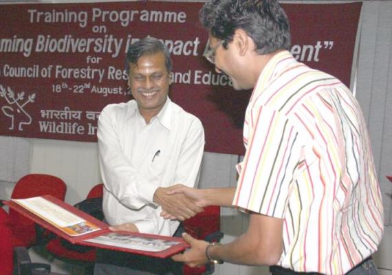 Training course on "Mainstreaming Biodiversity in Impact Assessment" for the officers of ICFRE (18th – 22nd August, 2008)