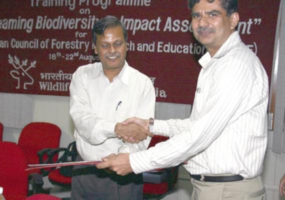 Training course on "Mainstreaming Biodiversity in Impact Assessment" for the officers of ICFRE (18th – 22nd August, 2008)