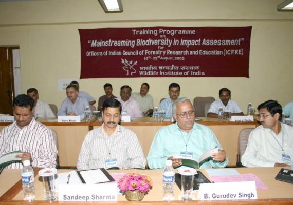 Training course on "Mainstreaming Biodiversity in Impact Assessment" for the officers of ICFRE (18th – 22nd August, 2008)