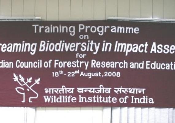 Training course on "Mainstreaming Biodiversity in Impact Assessment" for the officers of ICFRE (18th – 22nd August, 2008)